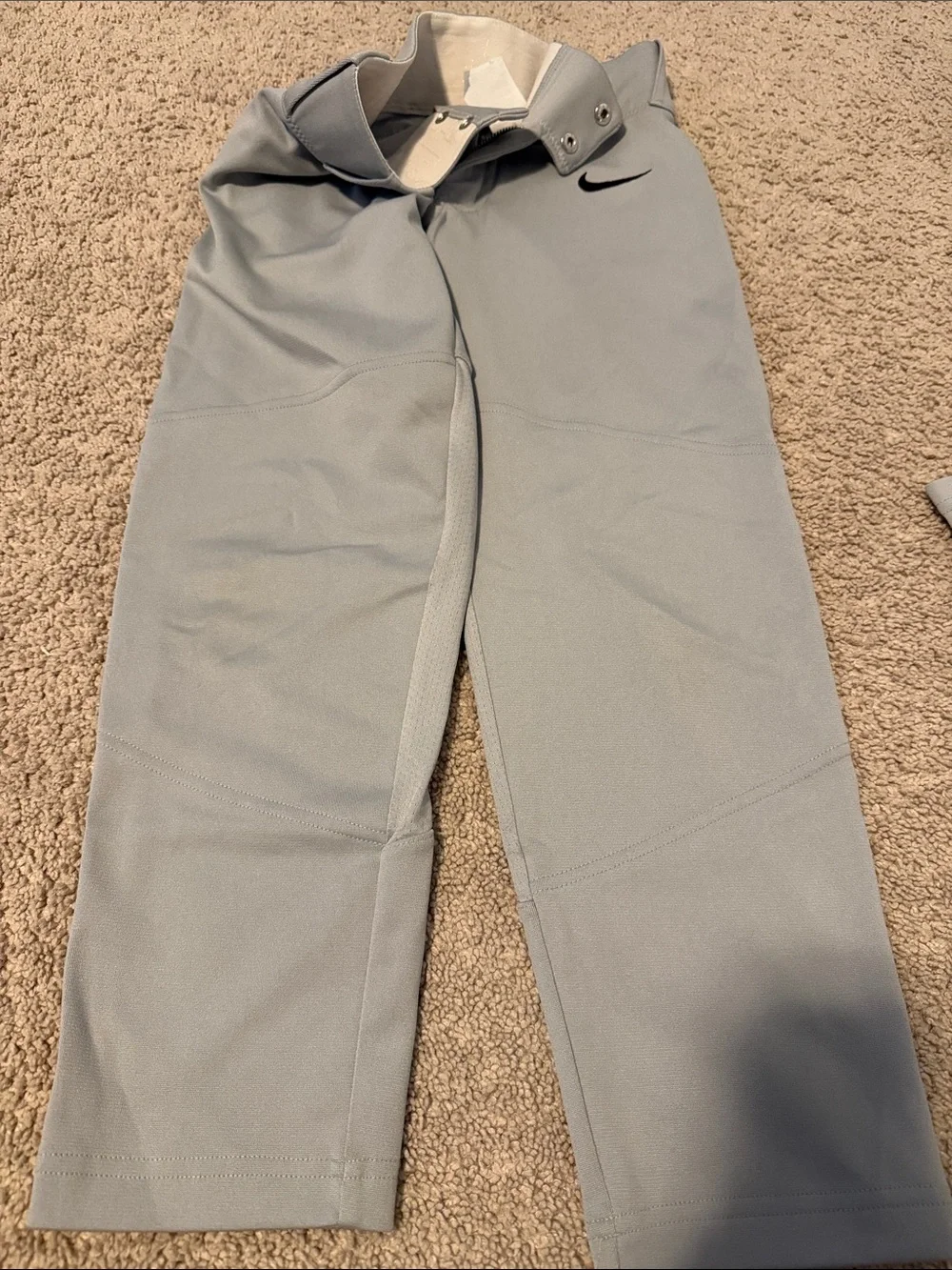 Nike Light Gray Baseball Pants with Black Swoosh